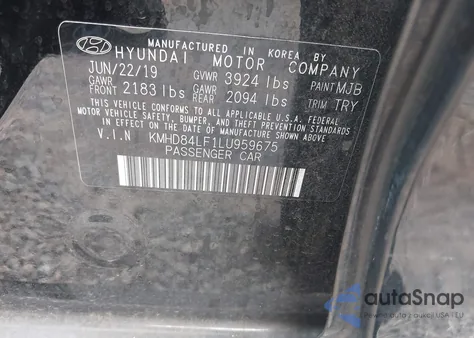 2020 Hyundai Elantra Sel from USA, damaged, VIN KMHD84LF1LU959675